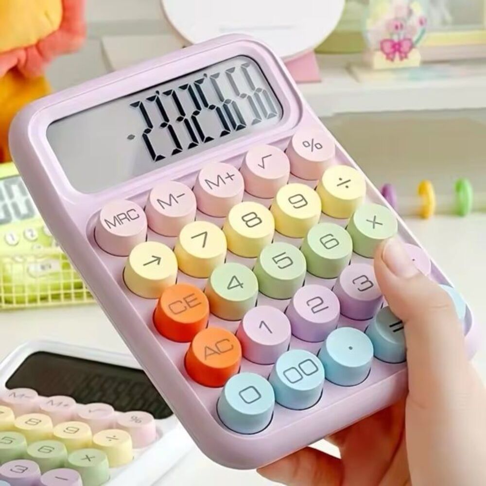 1pc Keyboard Calculator Office 12-digit Mechanical Cute School Stationary
